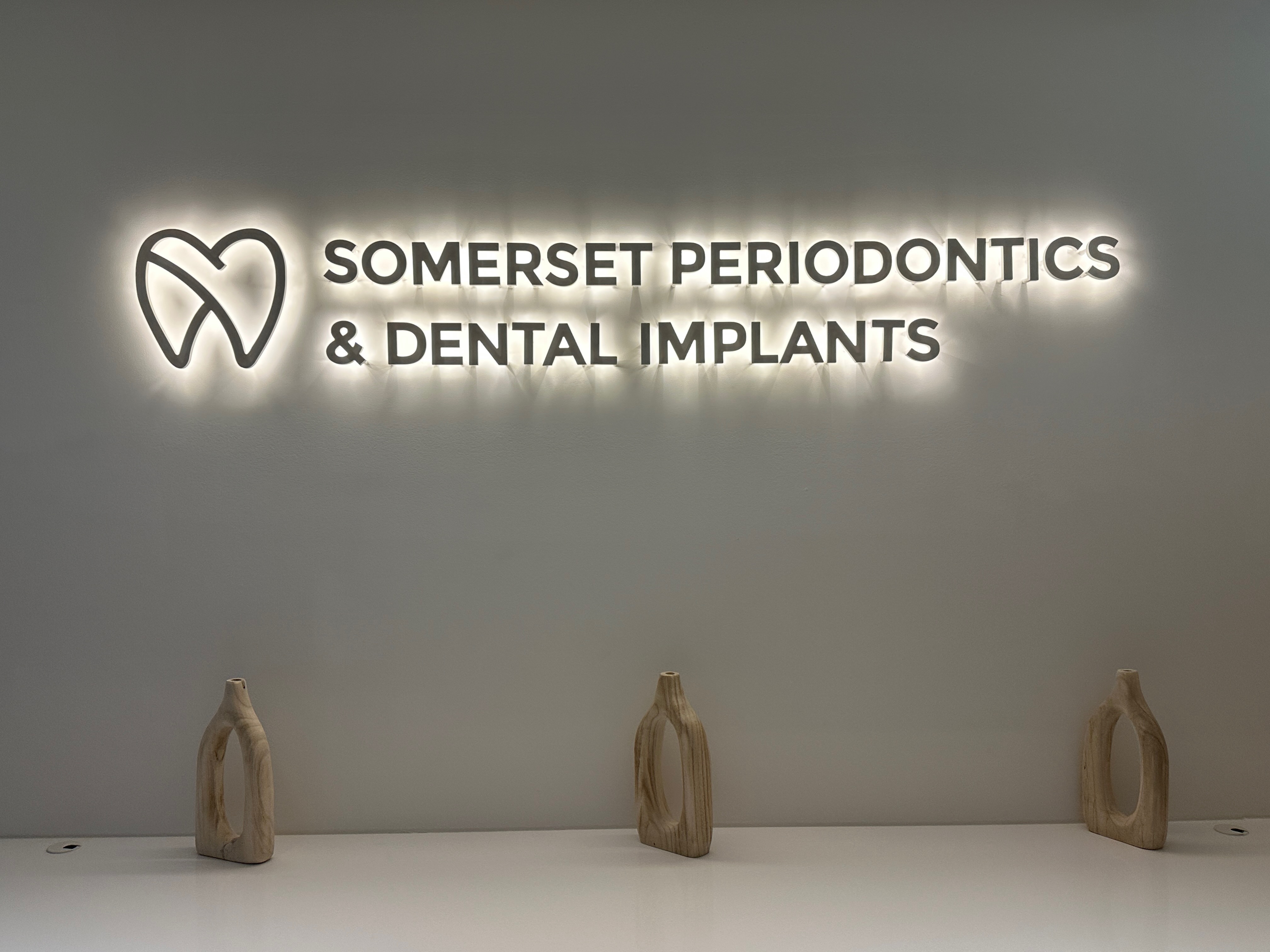 Somerset Periodontics signage and front desk